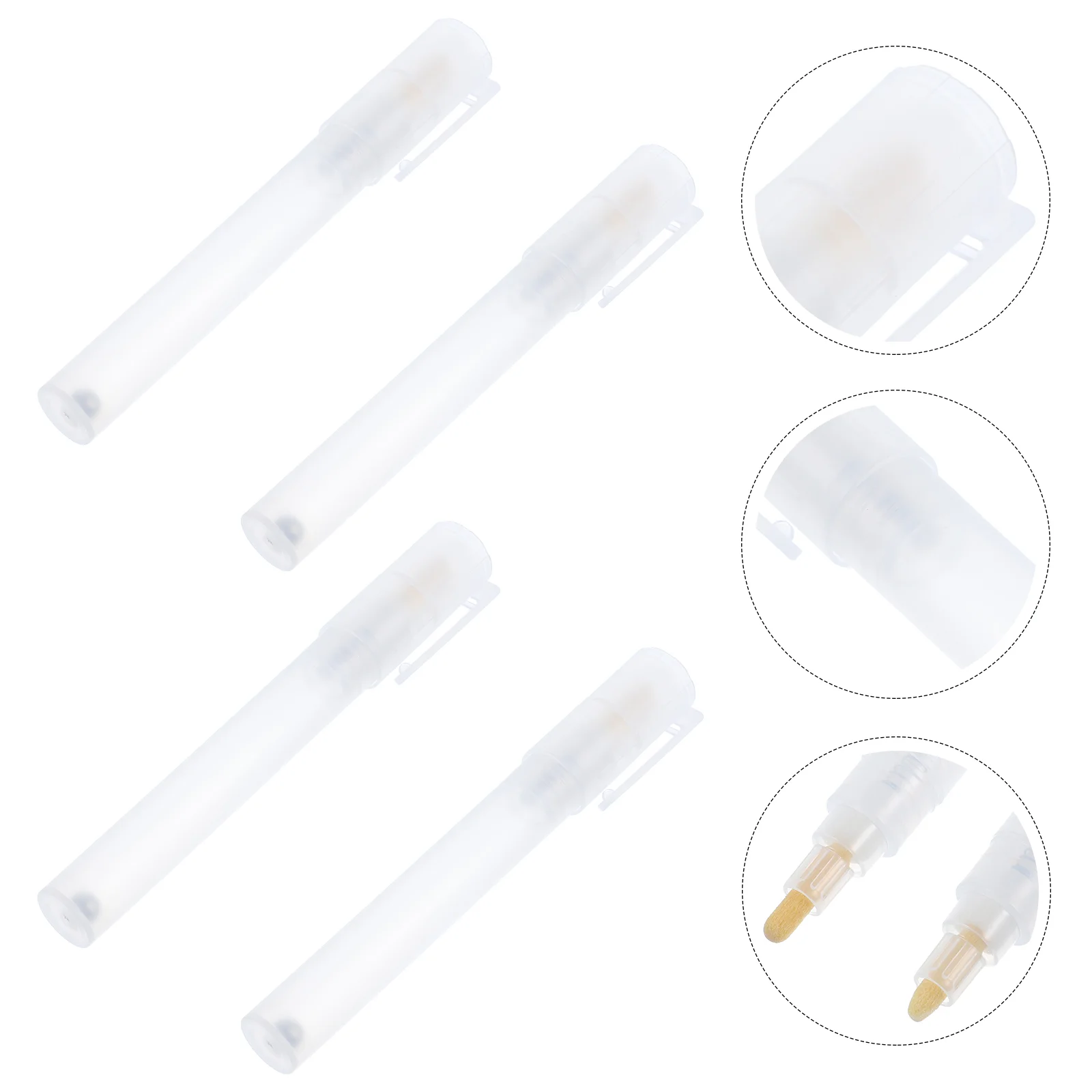 

4 Pcs Refillable Paint Pen Empty Marker Holders Graffiti Markers Pens Transparent Painting Shells Student