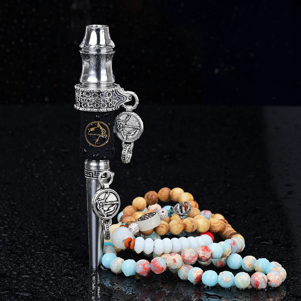 Wolfcoolvape Arabic hookah mouthpiece stone wood bead chain titanium alloy mouthpiece hookah ShiSha original mouthpiece