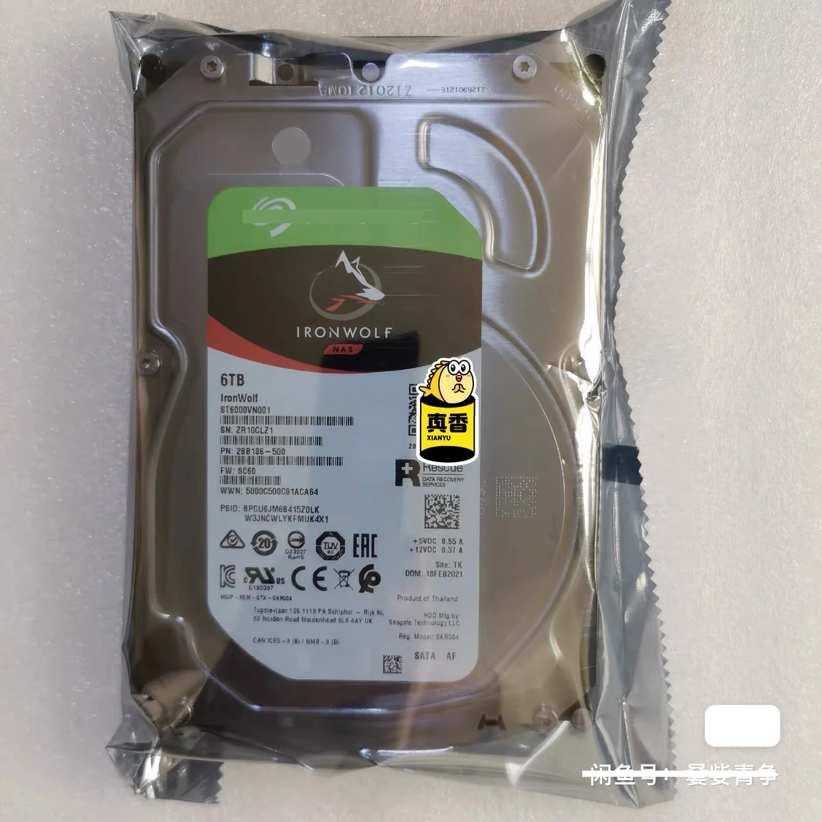 NEW  IronWolf 6TB Internal ST6000VN001 3.5" NAS Hard Drive 5400RPM 256MB