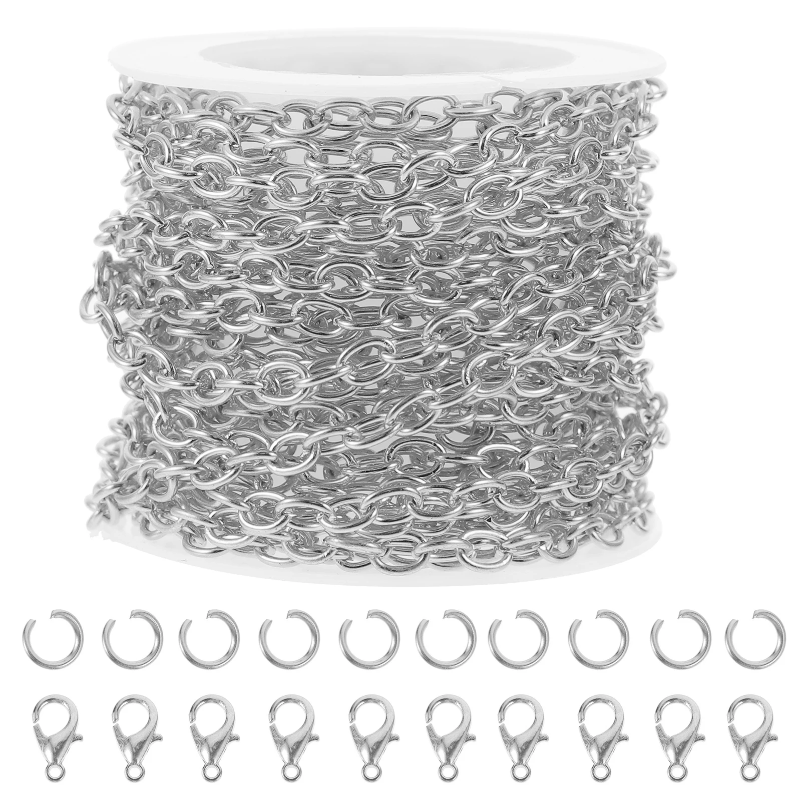 1 Set Collana Bracciale Creazione di catene Kit di gioielli fai da te in metallo Forniture per artigianato Catene estensibili Fibbie per aragosta per la riparazione di gioielli