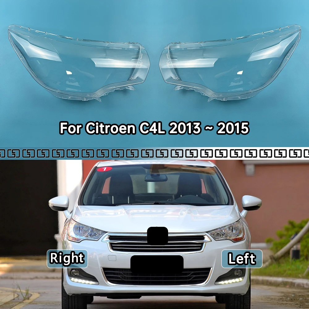 Untuk Citroen C4L 2013 2014 2015 Lampu Depan Depan Cangkang Lampu Depan Transparan Lensa Penutup Kaca Plexiglass Pengganti Kap Lampu Asli