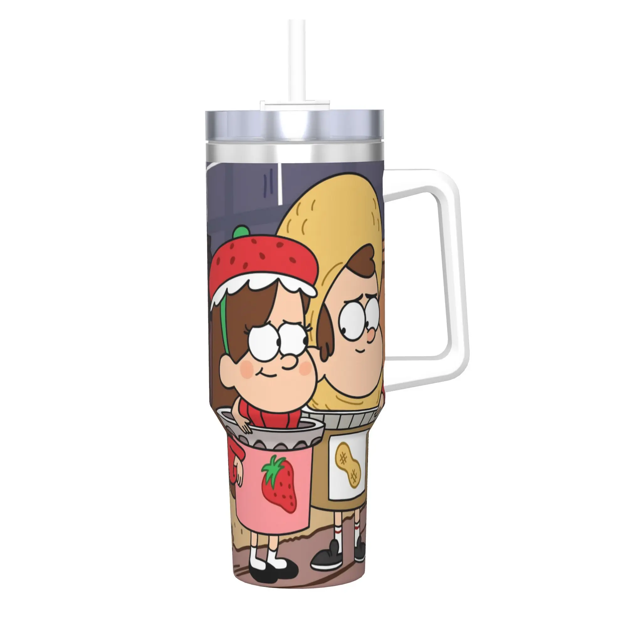G-Gravity Falls Tumbler With Straw  Stainless Steel Tumblers Cup Double Wall Vacuum Insulated for Cold Or Hot 40oz
