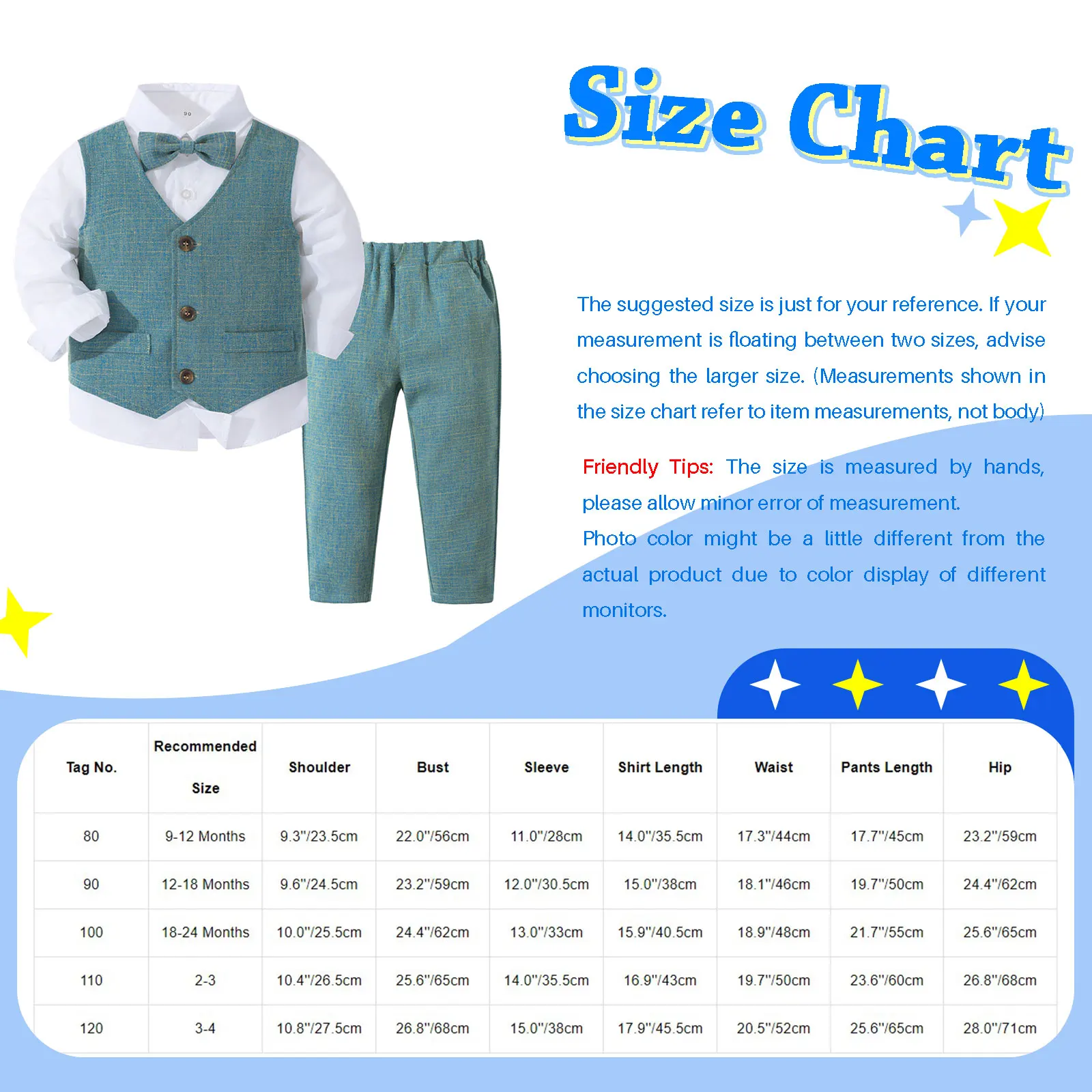 Traje de esmoquin para niños, camisa con pajarita, chaleco, pantalones, 4 piezas, ropa de bebé, atuendo de caballero para bautismo y cumpleaños