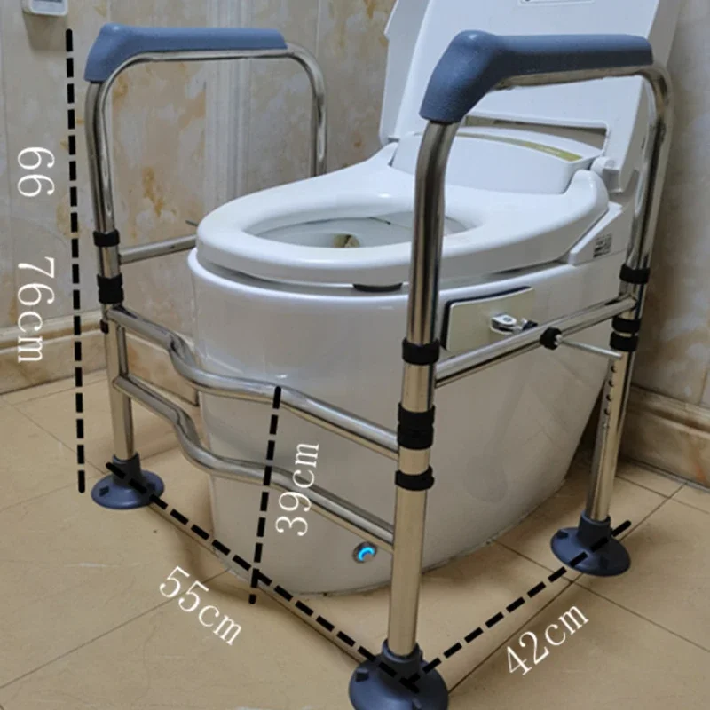 Stainless Steel Foldable Handrails Adjustable Toilet Safety Rack Non-slip Folding Armrest Chair Shower Seat