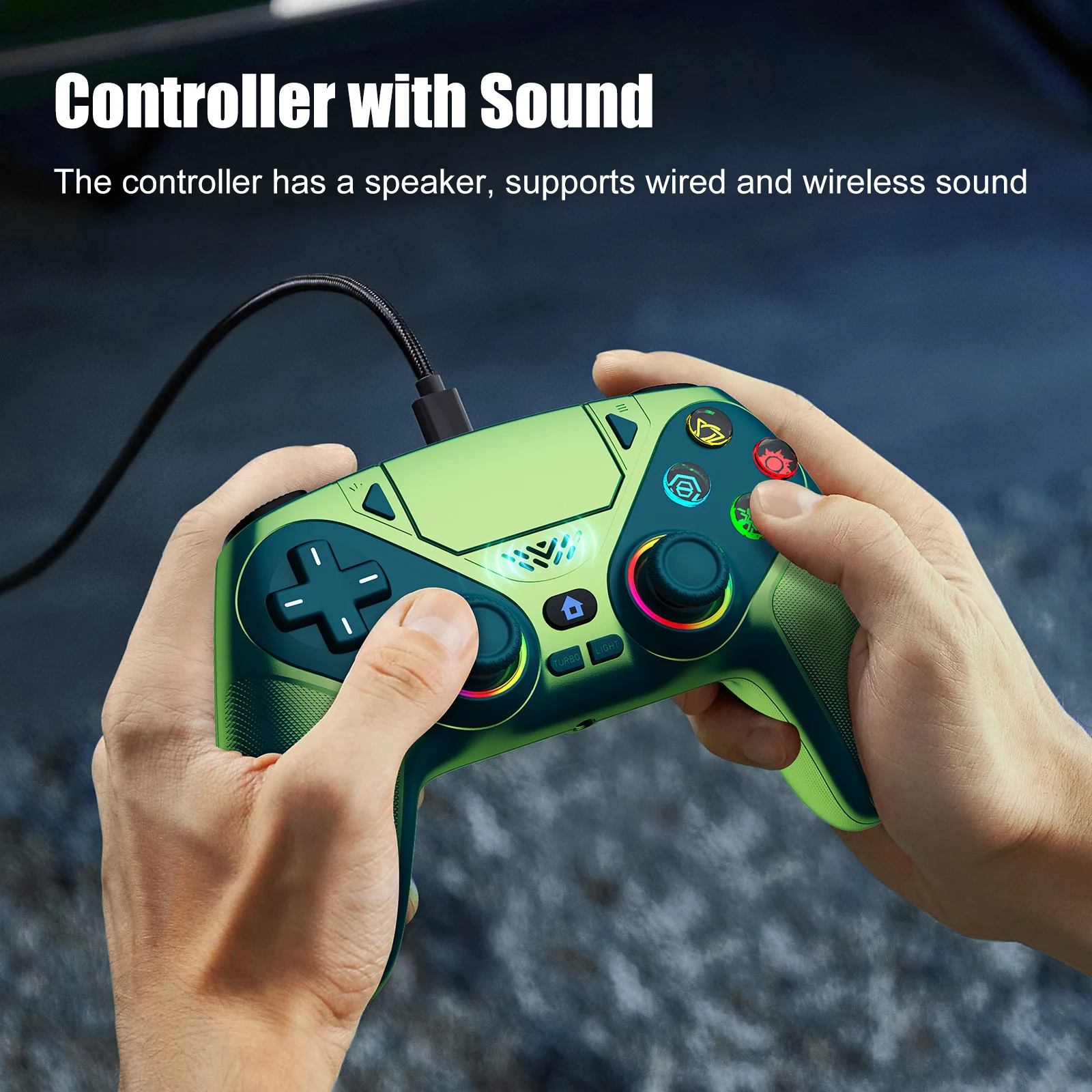 Controller für PS5/PlayStation 5 Pro/Slim/PC, kabellose Gamepads, RGB-Hall-Effekt, kein Drift, Spiel-Joystick mit Dual-Vibration, Marco/Turbo-Funktion – Detail 7