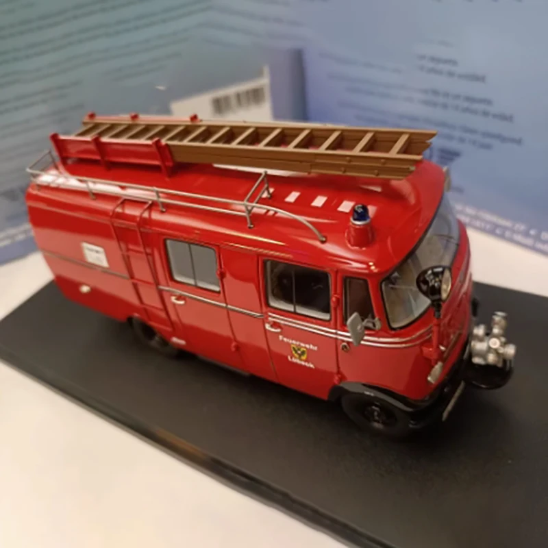 Neo escala 1:43 escada de combate a incêndios liga caminhão de bombeiros modelo l319 feuerwehr simulação acabamento decoração presente coleção clássica