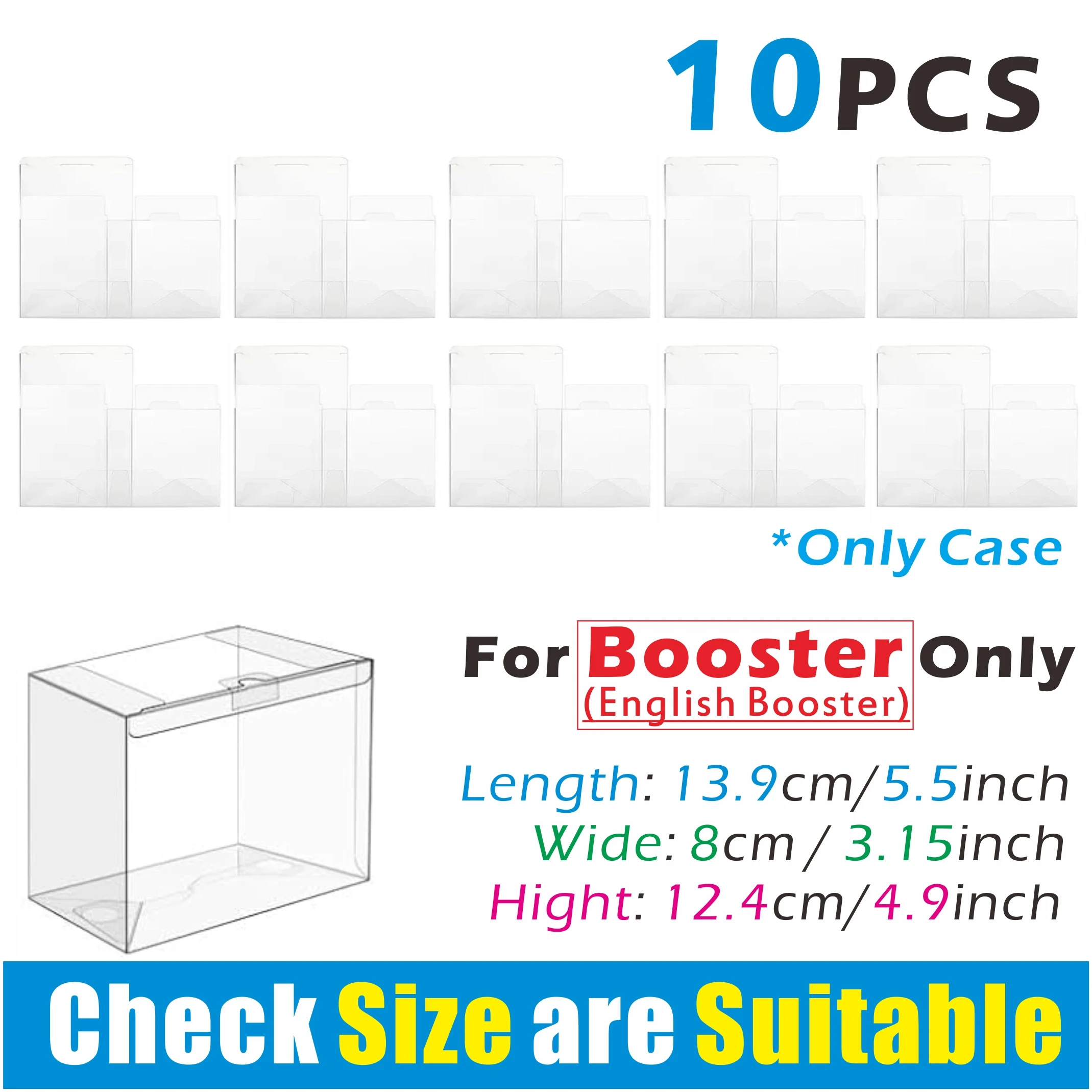 5/10PCS Booster Box Case 0,45 mm dikke, heldere opslag voor Booster Box Case Display Protectors Compatibel met Engelse Booster Box