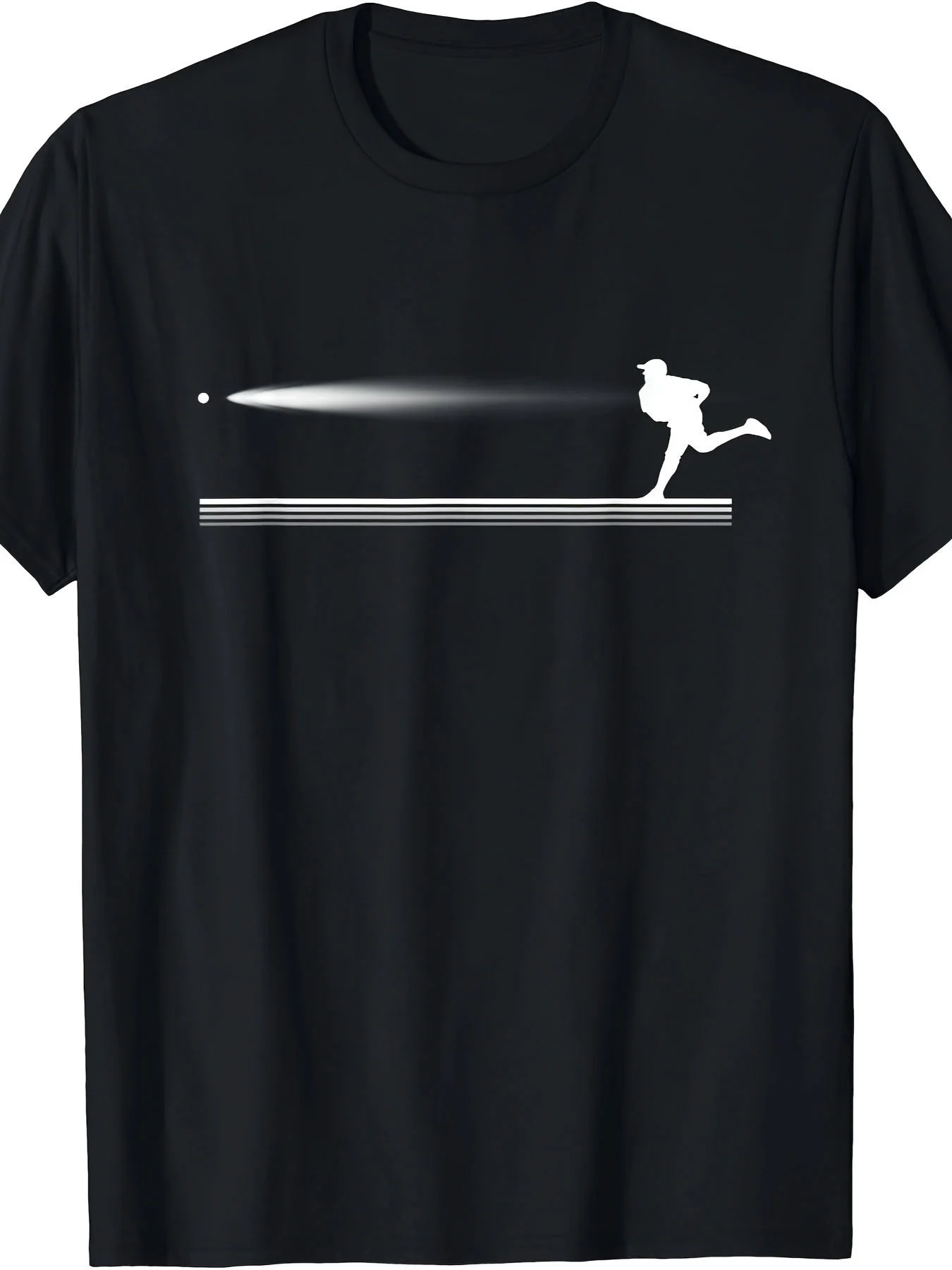 

Baseball Pitcher Motion Graphic T-Shirt Breathable Cotton Crew Neck Tee for Men Casual Trip