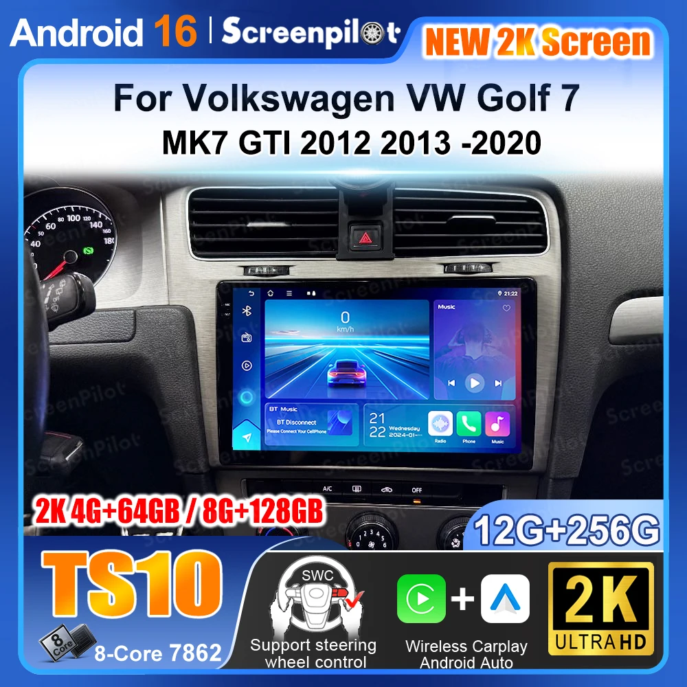 

Car Radio For Volkswagen Vw Golf 7 Mk7 Gti 2012 2013 -2020 Android 16 Multimedia Video Player Navigation Stereo Gps 5g Car Gps