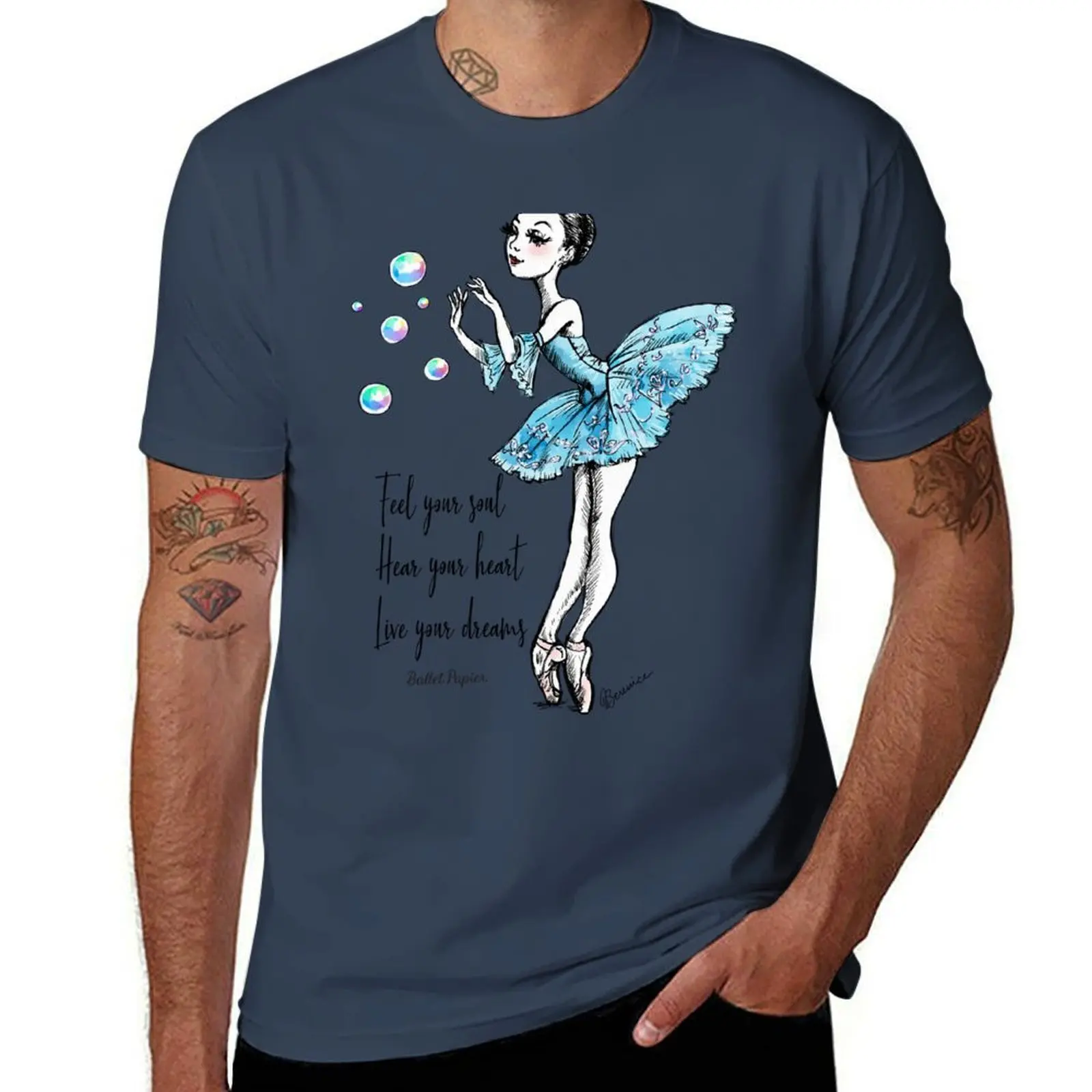 

Live Dreams! Ballerina your T-Shirt Basic Breathable Solid Color T-Shirt