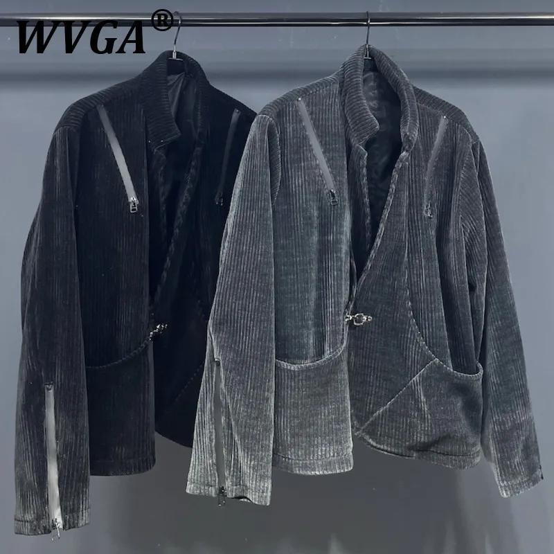 

WVGA Spring Autumn Winter New Man Tide Arc-Shaped Metal Aircraft Button Design Trendy Jalcket Niche Chic Casual Coats Ins W9567