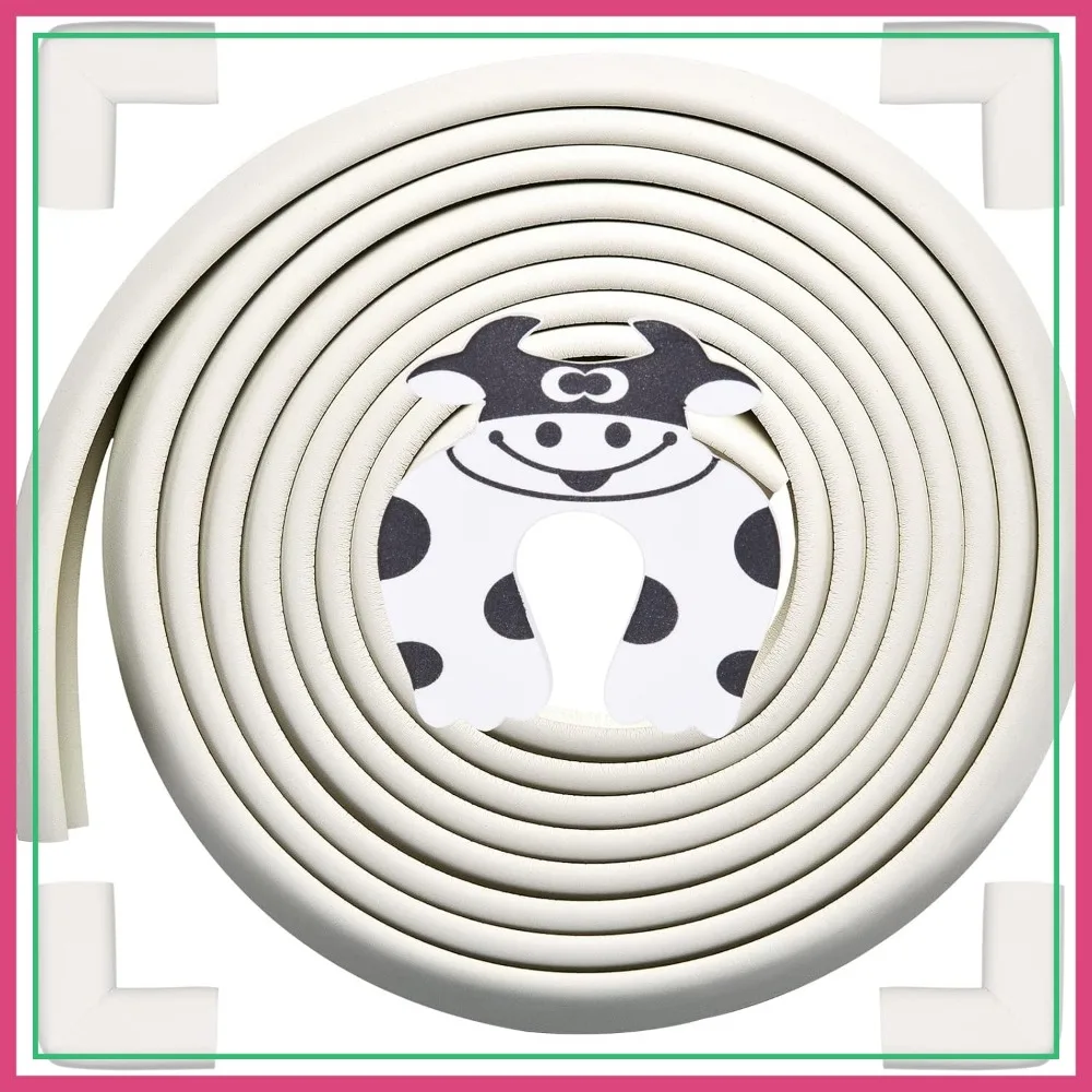 

16.4ft Edge & 4 Corner Guards, Safety Bumper for Furniture, Fireplace, Table, Stairs, 3M Adhesive, White