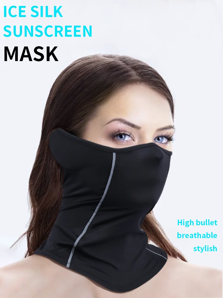 Sun Protection Balaclava Men Women  Motorcycle Nigh Riding Half Face Mask Ice Silk Headgear Cycling Spring Summer