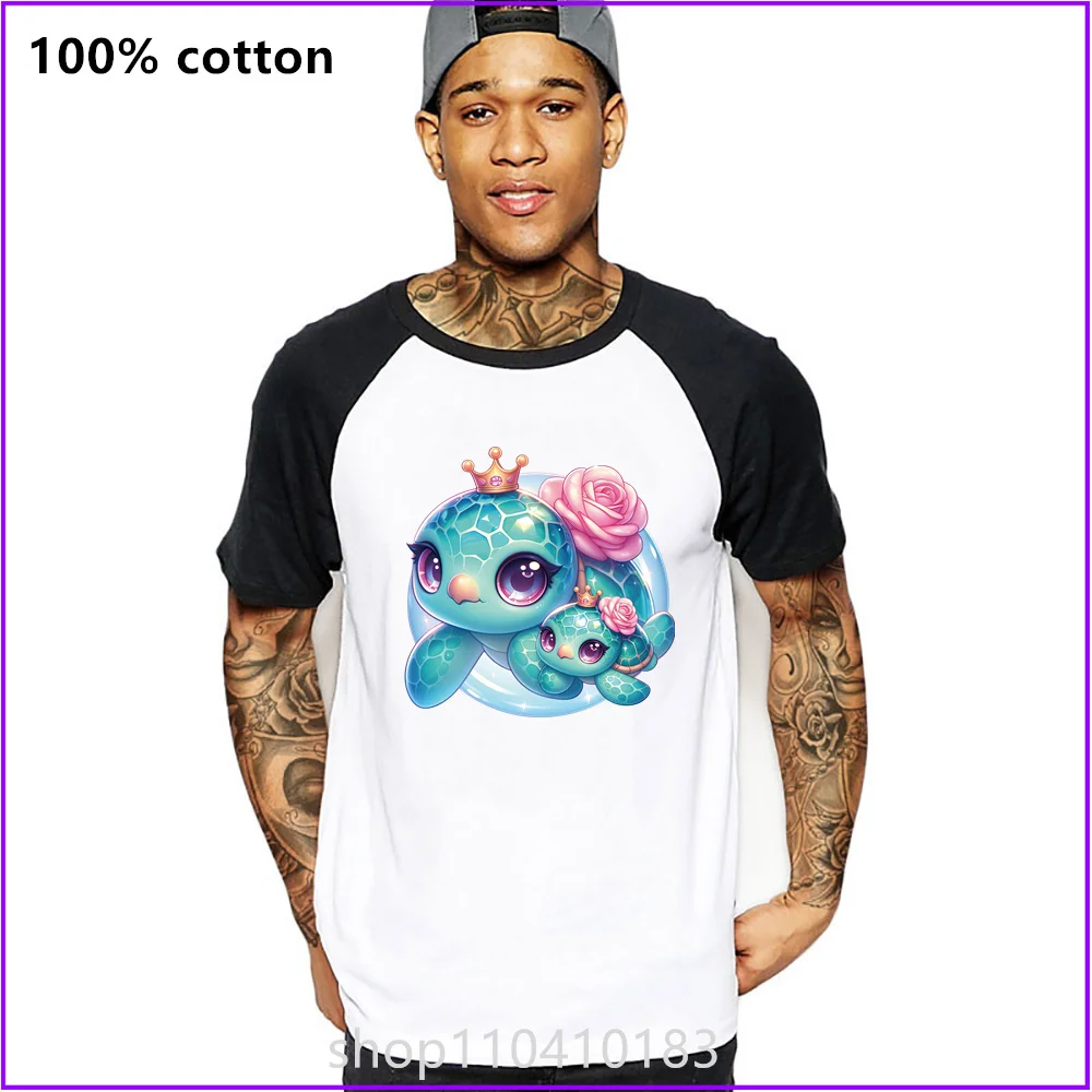 Queen Gem Sea Turtle Mom And Baby Mother'S Day Gift T Shirts For Men'S Women Tshirt T-Shirt Plain Wholesale White Fahion Cotton