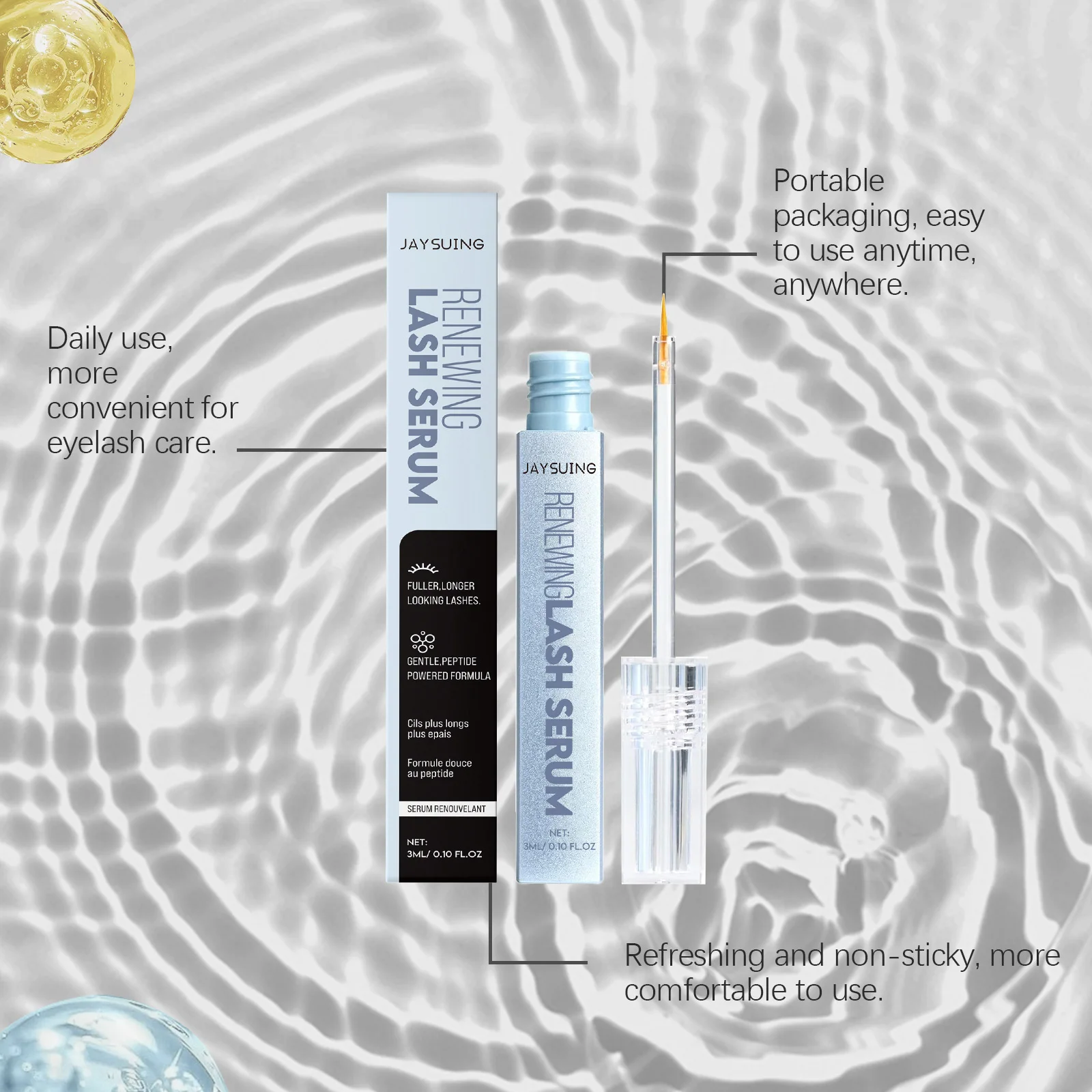 Wimperverbeterend serum Verlenging Voller Dikkere wimpers vermindert ongemak Droogheid Blijvende hydraterende reparatie Wimperbehandeling