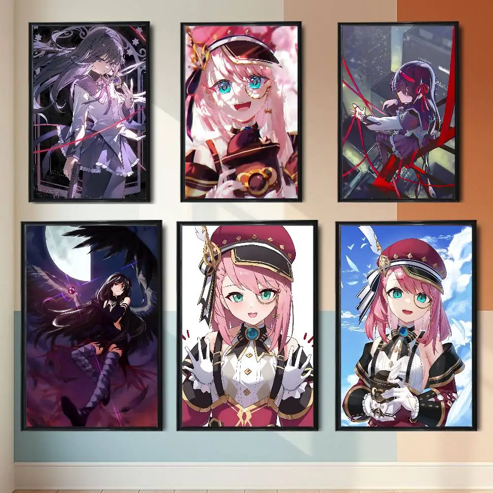 Cute Witch Homura Akemi Charlotte High Quality Dorm Living Room Aesthetic Wall Decoration Painting Poster Stickers Gift