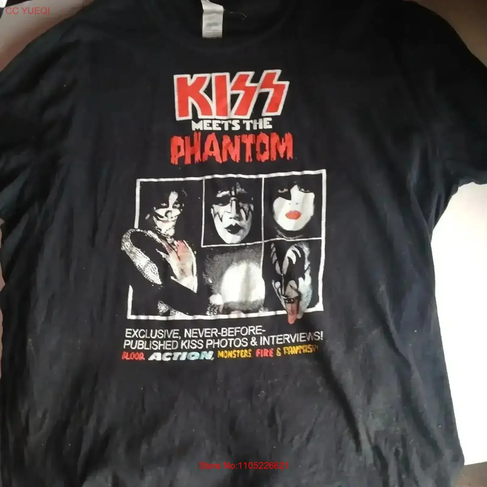 KISS Meets The Phantom Of Park T Shirt Size 2XL vintage Washed streetwear Comfortable graphic Versatile fashion homme vintage