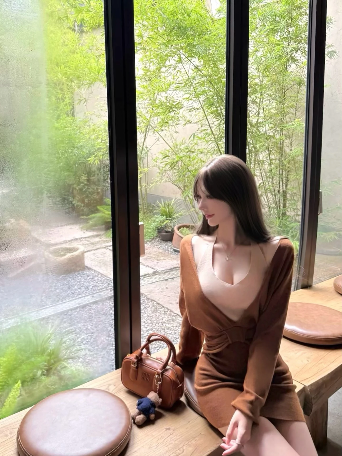 

Женское платье-миди CCZEE Bazaar Love Talk с эффектом двухслойности, с высокой талией, открытыми плечами, облегающее, с длинными рукавами, для повседневной носки