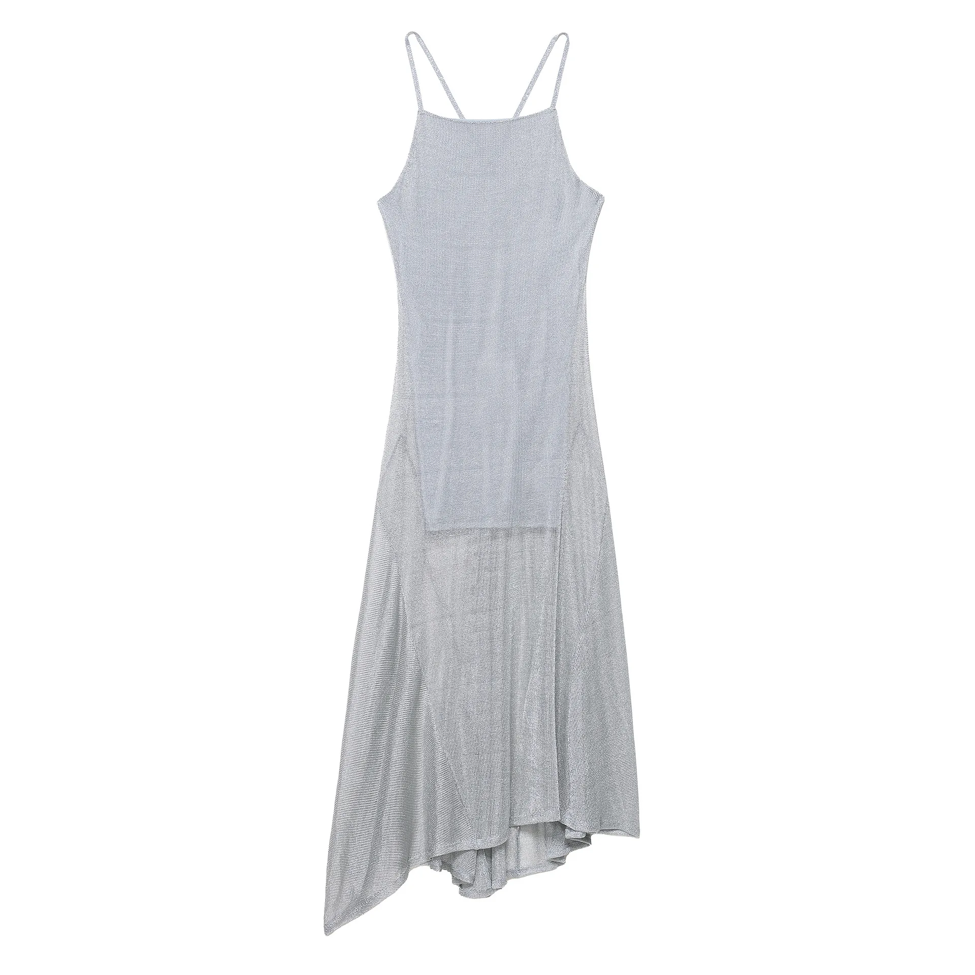 

Women's Metallic Line Sleeveless Camisole Dress Backless Sexy Midi Gown for Spring Summer Elegant Backless Dresses 2025