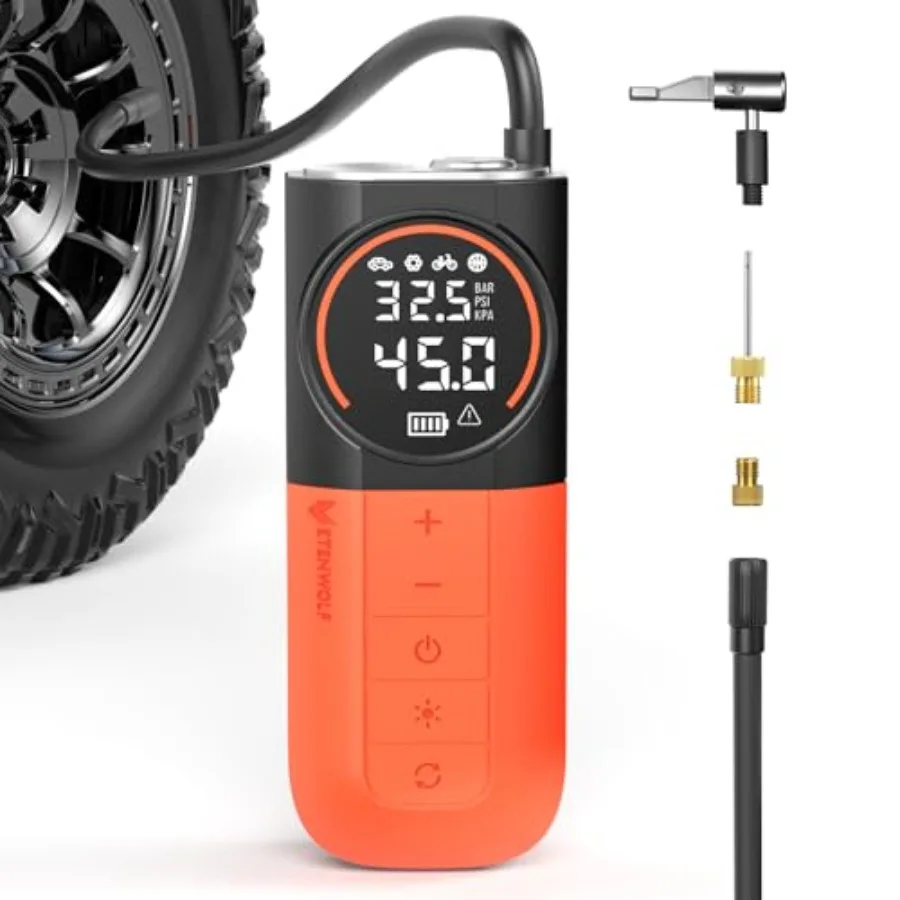 

S1 Tire Inflator Portable Air Compressor, 160PSI Air Pump for Car Tires, Bike, Motorcycle, Balls, Fast Inflation Tire Pump, Cor
