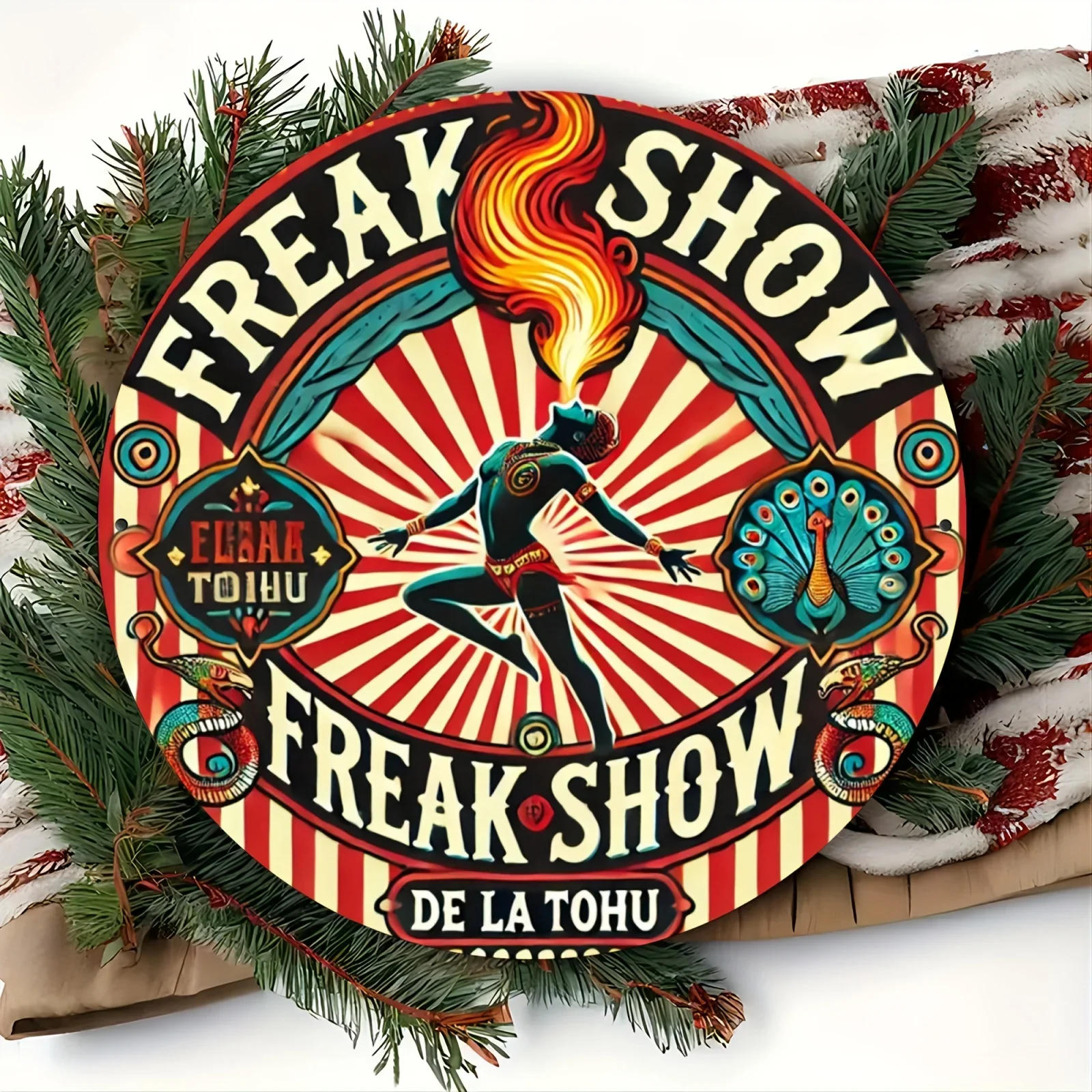 عمل فني دائري، مناسب لتزيين المنزل والمكتب، مادة متينة، مناسبة لغرف المعيشة والمقاهي والداخلية والخارجية