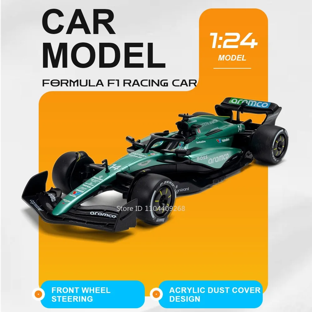 1-24-スケールフォーミュラ-f1-レーシングカーモデルおもちゃホイールステアリング金属ボディアクリルダストカバーモデル装飾装飾品男の子用