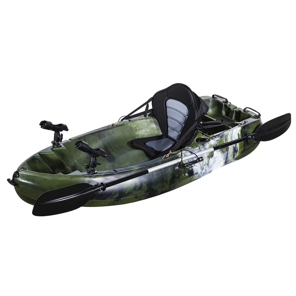 Plastic Kayak with Paddle, 2m, Single Seating, Small Fishing Boat, Rowing Canoe, Can Install Motor