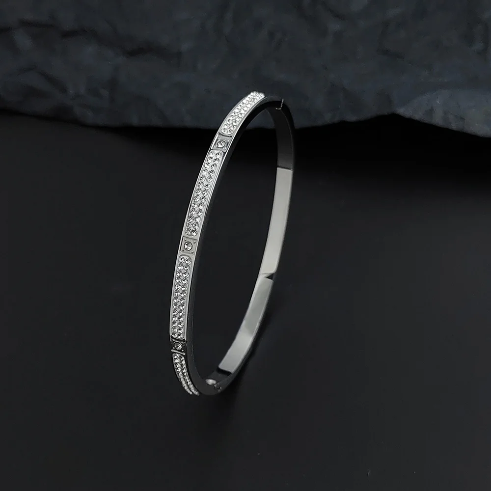 New baby's breath zircon O-shaped opening adjustable bracelet, high-quality gold-plated women's bracelet, wedding party jewelry view 5