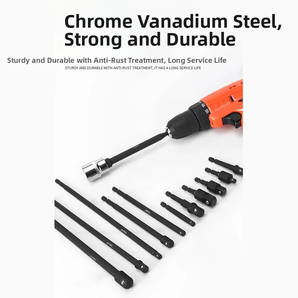 12 Piece Extended Multi Angle Socket Set Steel Material 360 Degree Rotational Joint for Accessing Tight Spaces