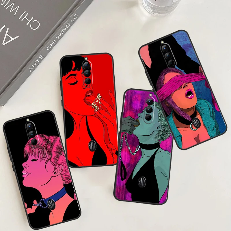 Sexy Lady Red Lips Girls Case For Nubia Red Magic 8S 8 Pro Plus 5G 5S 6R 6S 7S 6 7 Pro Red Magic 9 Pro Plus Cover