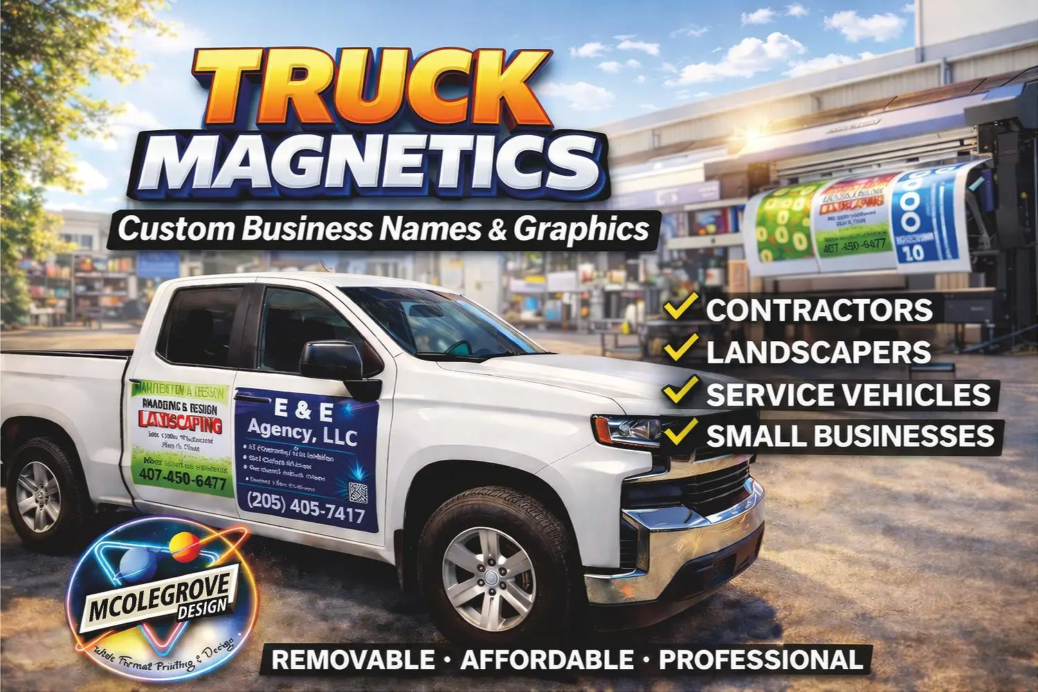 1-2pcs Custom Magnetic Signs for Cars / Trucks / Trailer / Steel Doors / Refrigerators / Washers / Dryers and More...