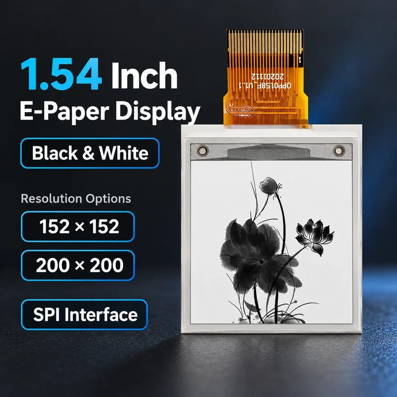 1.54 Inch E-Paper Display Black White 152x152 200x200 Options SPI Electronic Paper Panel for DIY Electronic Shelf Labels