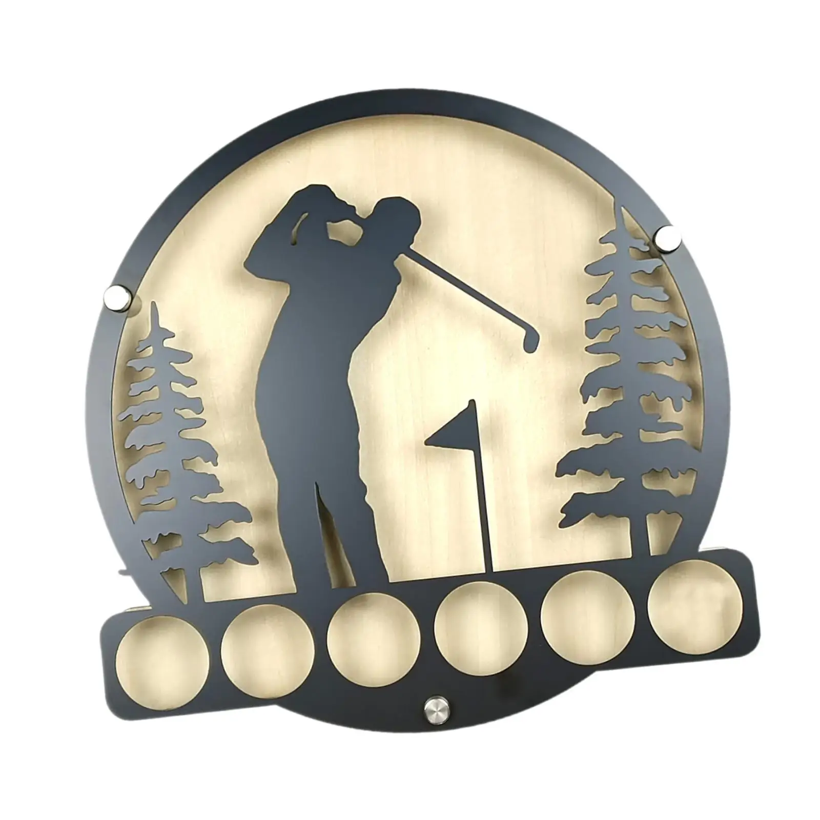 Playing Golf Silhouette Ball Display Rack Wall Mount Decorative Simple Fashion 30 Cmx30 cm Iron Artwork Creative Storage Rack