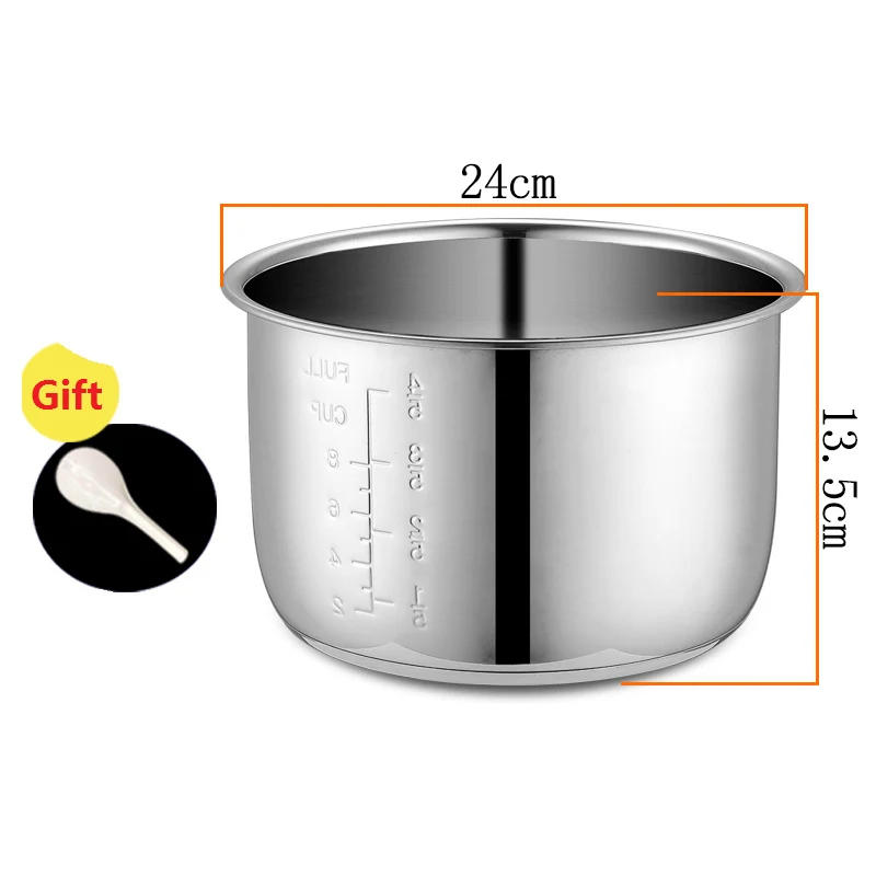 NEW 2L 2.5L 4L 5L 6L Electric Pressure Cooker liner Inner Bowls Multicooker Bowl Stainless Steel Tank for Cooking Soup Porridge