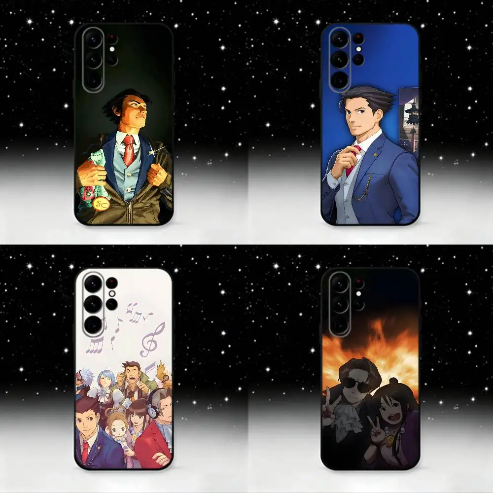 

Game Ace A- Attorney Phone Case For Samsung S25,S24 Ultra,S20,S30 plus,S22 plus,S23,S30 Ultra 5G Silicone Black Shell