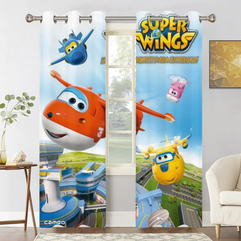 

Super Wings 2 PC Blackout Windows Curtain for Living Room Bedroom Bathroom Curtains