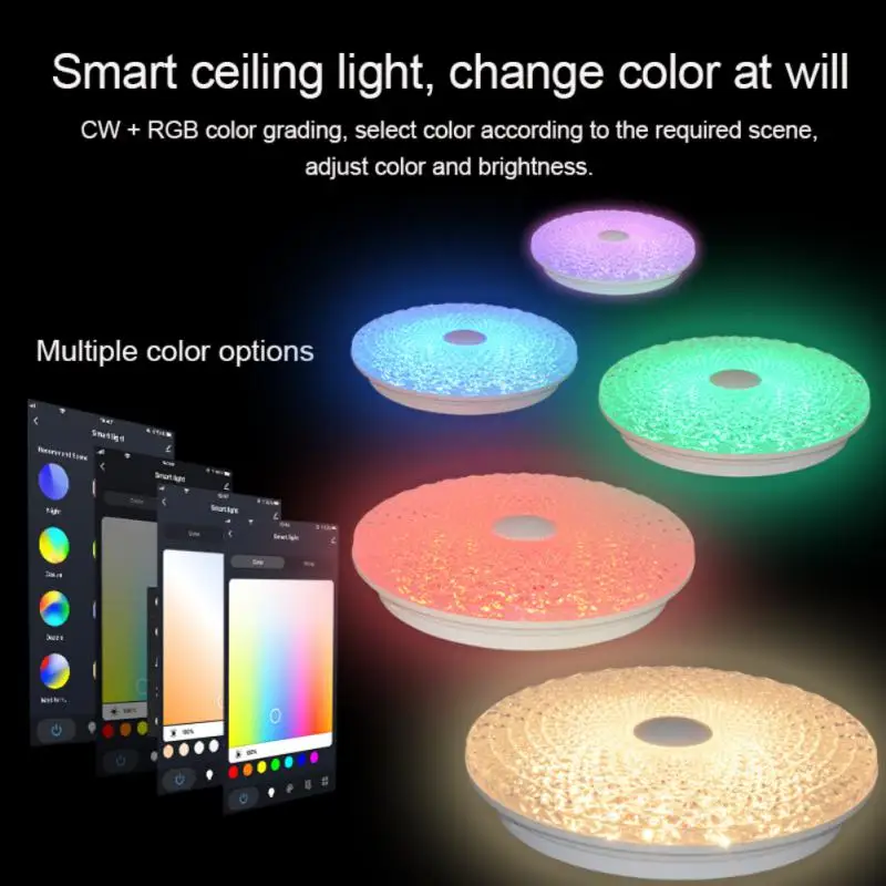 

Tuya Wifi Smart Ceiling Light 30W RGB+CCT LED Round Ceiling Lamp RGBCW Dimmable APP Voice Control With Alexa Home