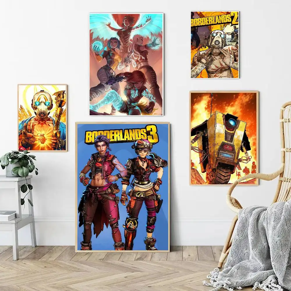 Game Borderlands Vintage Anime Poster Wall Art For Study Living Room Decor Unique Home Decoration Pictur
