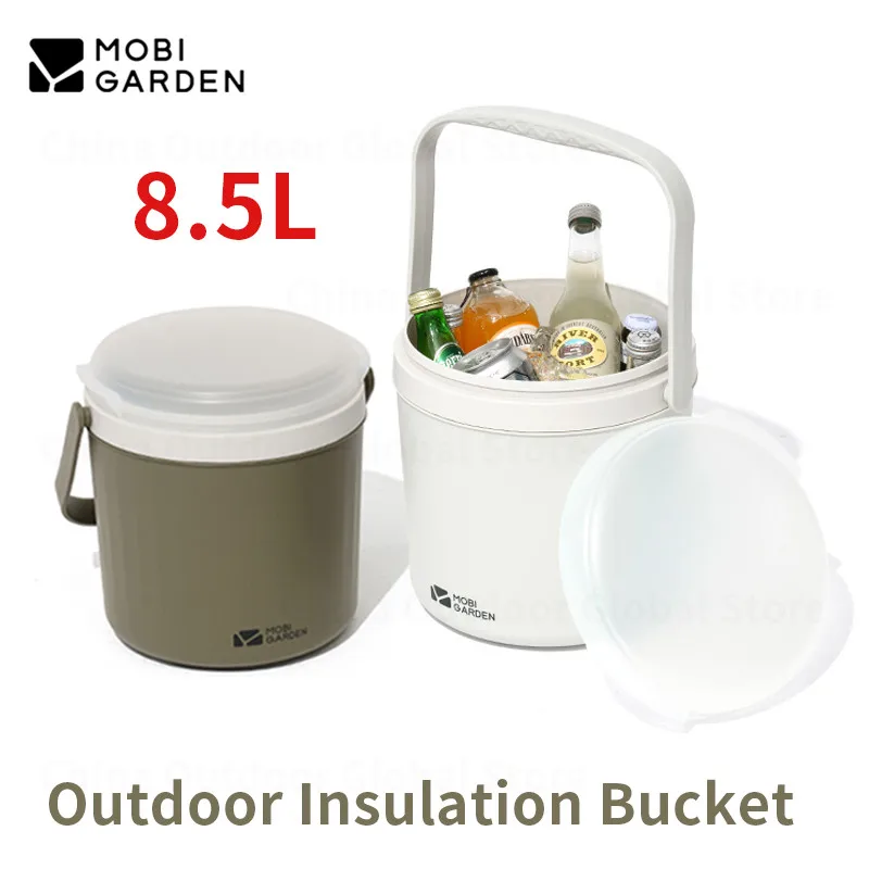 

MOBI GARDEN Camping Ice Box Thermal Cooler 8.5L Portable Outdoor Insulation Bucket Ultralight Large Capacity for Drinks Freezer