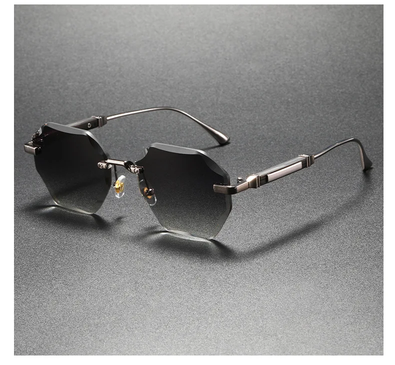 2025 neue Mann Frau Sonnenbrillen Mode Unisex Randlose Sonnenbrille Vielseitig UV400 Brillen Im Freien Fahren Trend C8880-1 – Detail 17