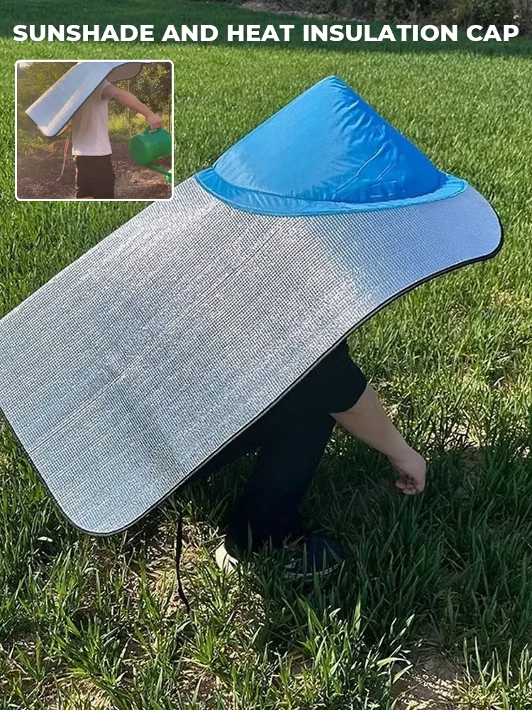 Capa con capucha para protección solar y lluvia, gorro UV transpirable para agricultura/jardinería, gorro de pesca de una pieza para exteriores