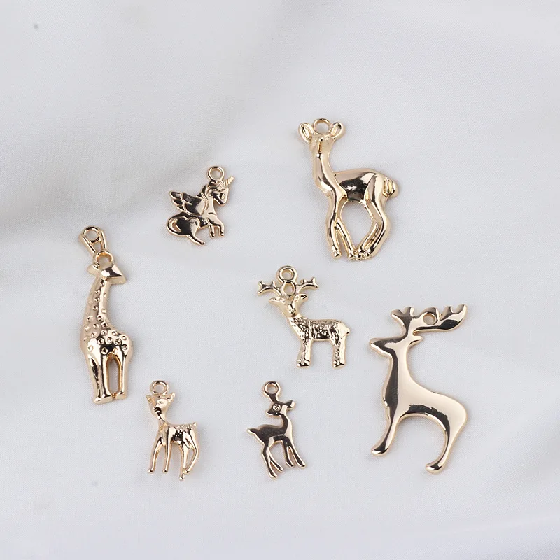 10 قطع diy الاكسسوارات سبيكة سين هندسية الأيائل القرط المنتجات اليدوية المواد ياردروب سوار قلادة قلادة سحر