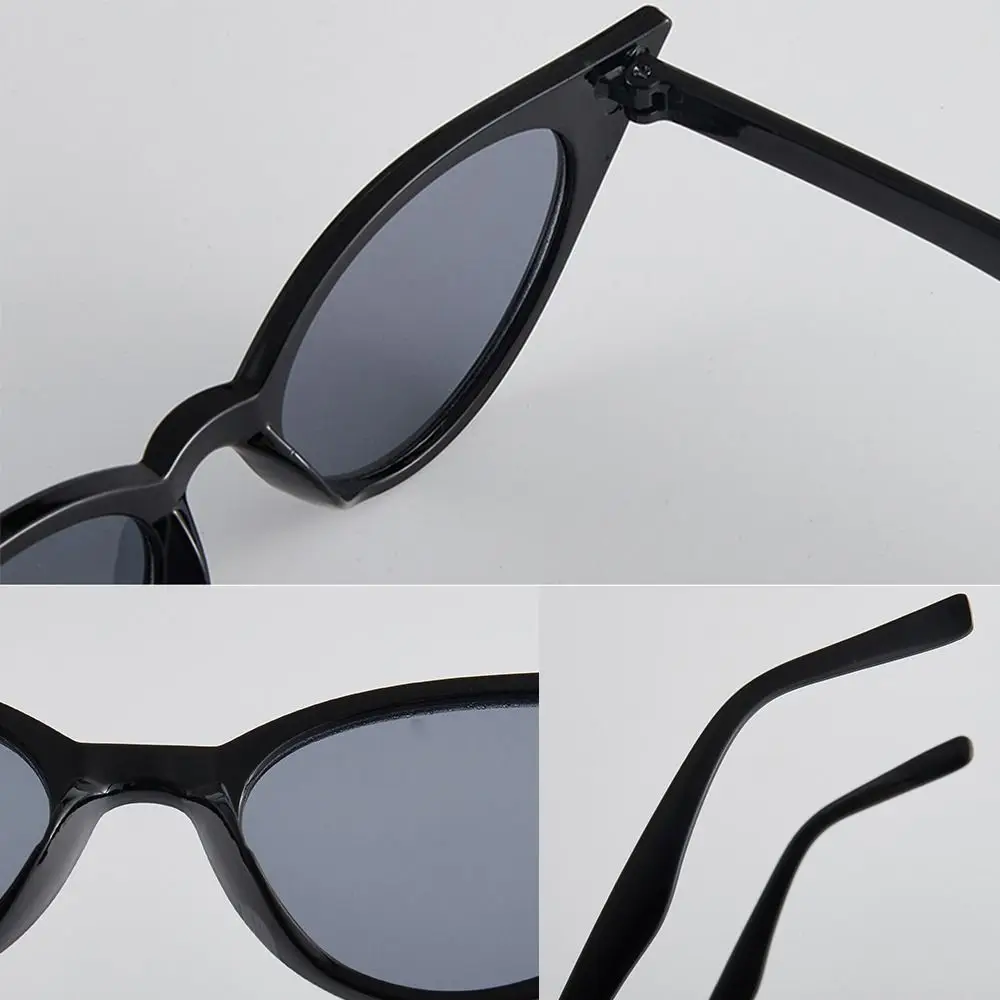 نظارات شمسية كلاسيكية بإطار صغير على شكل عين القطة ملونة للأشعة فوق البنفسجية 375 حماية من الشمس نظارات شمسية 90s للنساء