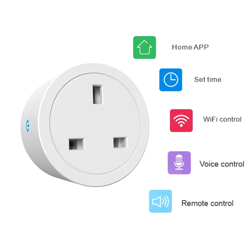 Smart Plug WiFi &BT Socket UK 16A with Power Monitor Voice Control Timing Smart Life Control Works with Alexa Google Home