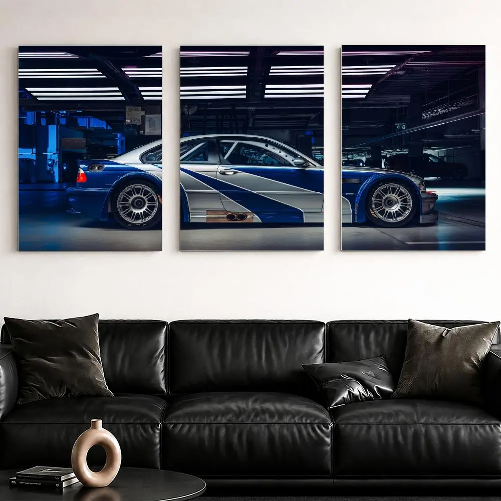 Classic Sports Car Design Framed Wall Painting Ready to Hang Canvas Wall Art Poster for Bedroom Living Room Home Decor Gift