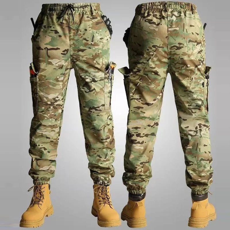 

Men's Pants Motorcycle Cargo Hiking Pant Outdoor Riding, Fishing and Camping, All-Season Versatile Moto Trousers Male Camoufalge