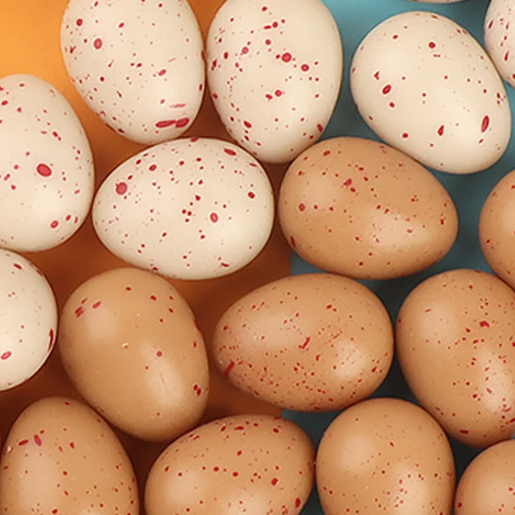 

20pcs Artificial Chicken Eggs For Easter Decor Spring Farmhouse Table Setting Fake Egg Display Diy Ornament Educational