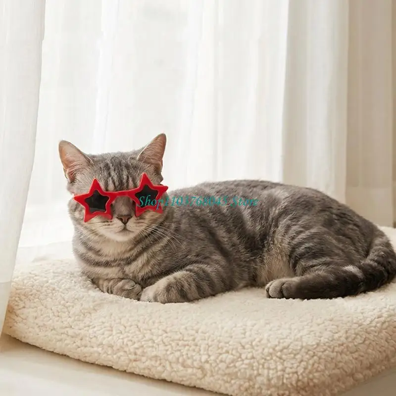 R53F Party Theme Costume Sun Glasses with Star Dog Cats Photography Eyewear
