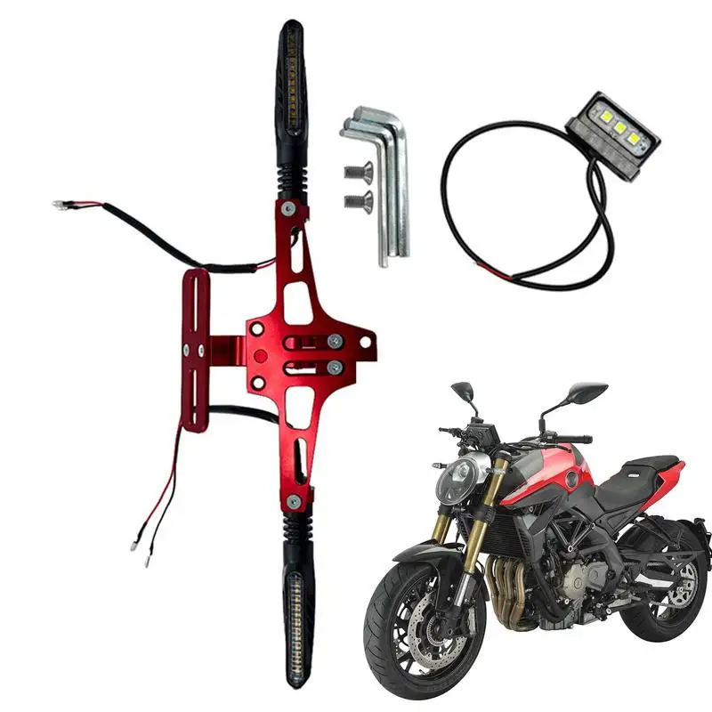 

License Plate Holder Light Kit License Plate Mounting Bracket LED Turn Light Motorcycle Accessories Taillight Assembly