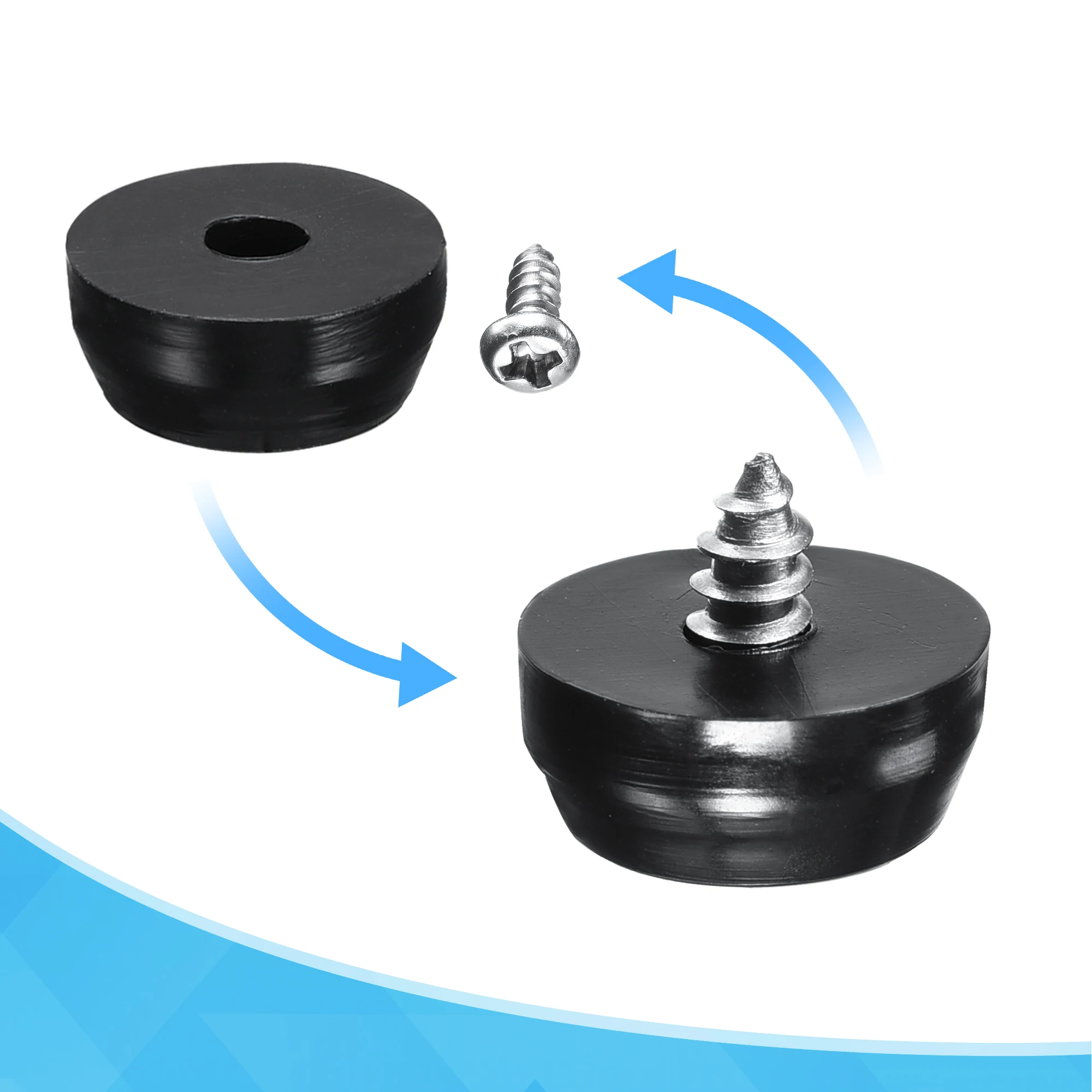 80/100 pz piedini in gomma paraurti Pad viti e rondella in acciaio inox antiscivolo mobili piede tavolo tappo copre protezione del pavimento